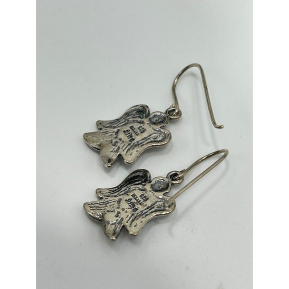 Didae Angels Israeli Jewelry Sterling Silver Dangles Earrings w Amethyst Stones - Picture 5 of 6